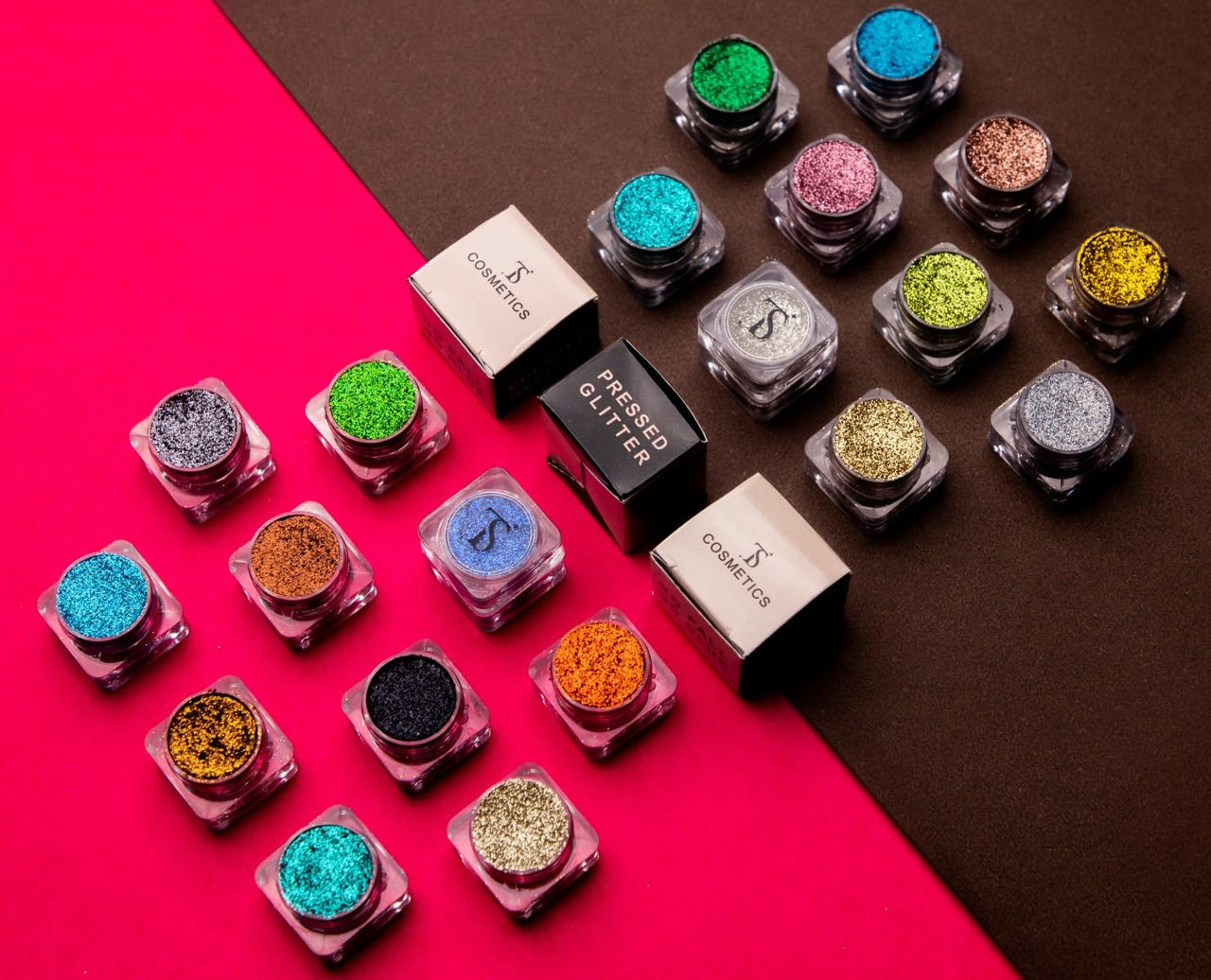 TS COSMETICS Pro Glitter Eyeshadow Palette – Boon | Pressed Glitter, Shimmer & Matte Finishes | Highly Pigmented, Long-Lasting Eye Makeup
