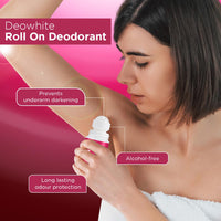 BELLAVITA Deo White Natural Underarm Roll On Deodorant for Women |Control Odour|Alcohol-Free| Antiperspirant for Long Lasting Freshness, 50ml Each (Pack of 2)