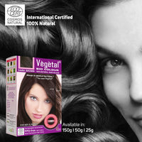 Vegetal Bio Hair Colour - Dark Brown 50g Achieve Natural, Ammonia-Free Hair Color PPD-Free, 100% Herbal Certified Organic for Men and Women UV Protection and Luster Maintenance Complete Kit