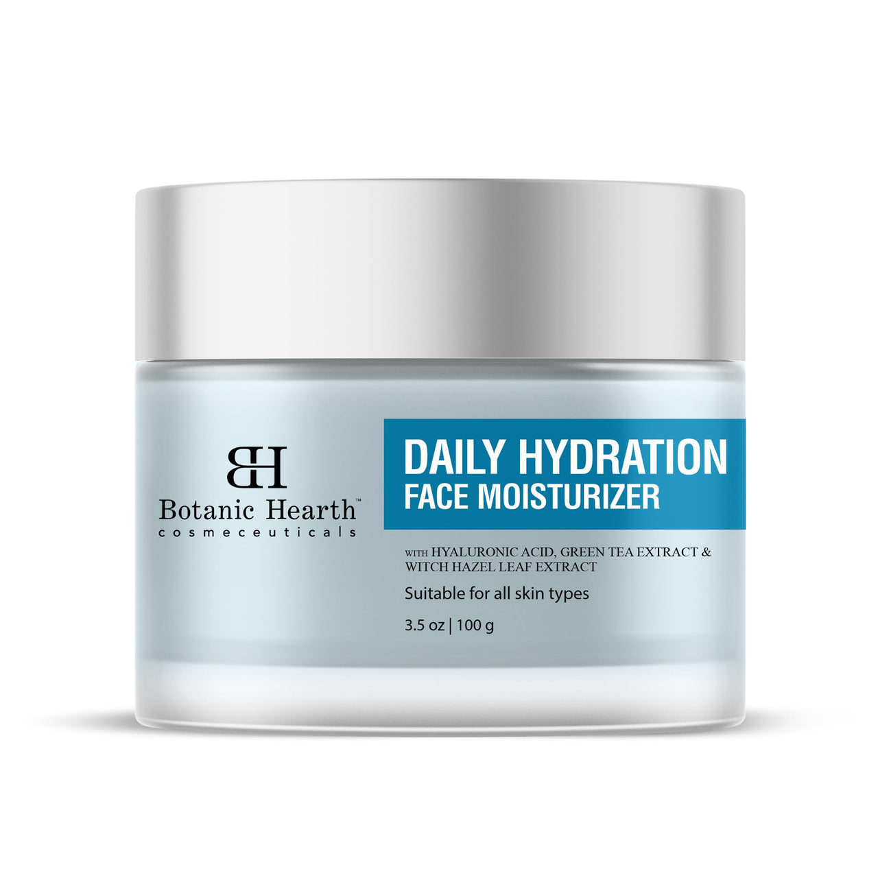 Botanic Hearth Daily Hydration Moisturizer for Face with Hyaluronic Acid & Green Tea Extract - 100g | Moisturizer for Dry Skin | Face Cream for Women & Men | For All Skin Types