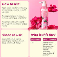 PLIX - THE PLANT FIX Hibiscus Bond Repair Advanced Shampoo for Damaged, Frizzy Hair - 200ml | Repair Hair Molecular Structure | FiberHance & Hibiscus Extract | Men & Women