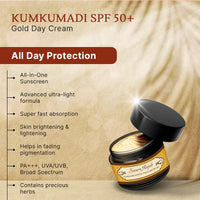 Herbs & Greens Kumkumadi SPF 50 UVA/UVB. PA++++ Gold Face Cream With 24k Gold | Lab Tested Broad Spectrum Protection | Skin Brightening Dark Spots/ Pigmentation, Anti Aging Hydrating Moisturizer For Woman & Men | Oily, Dry, Acne Prone Skin, Dermatological