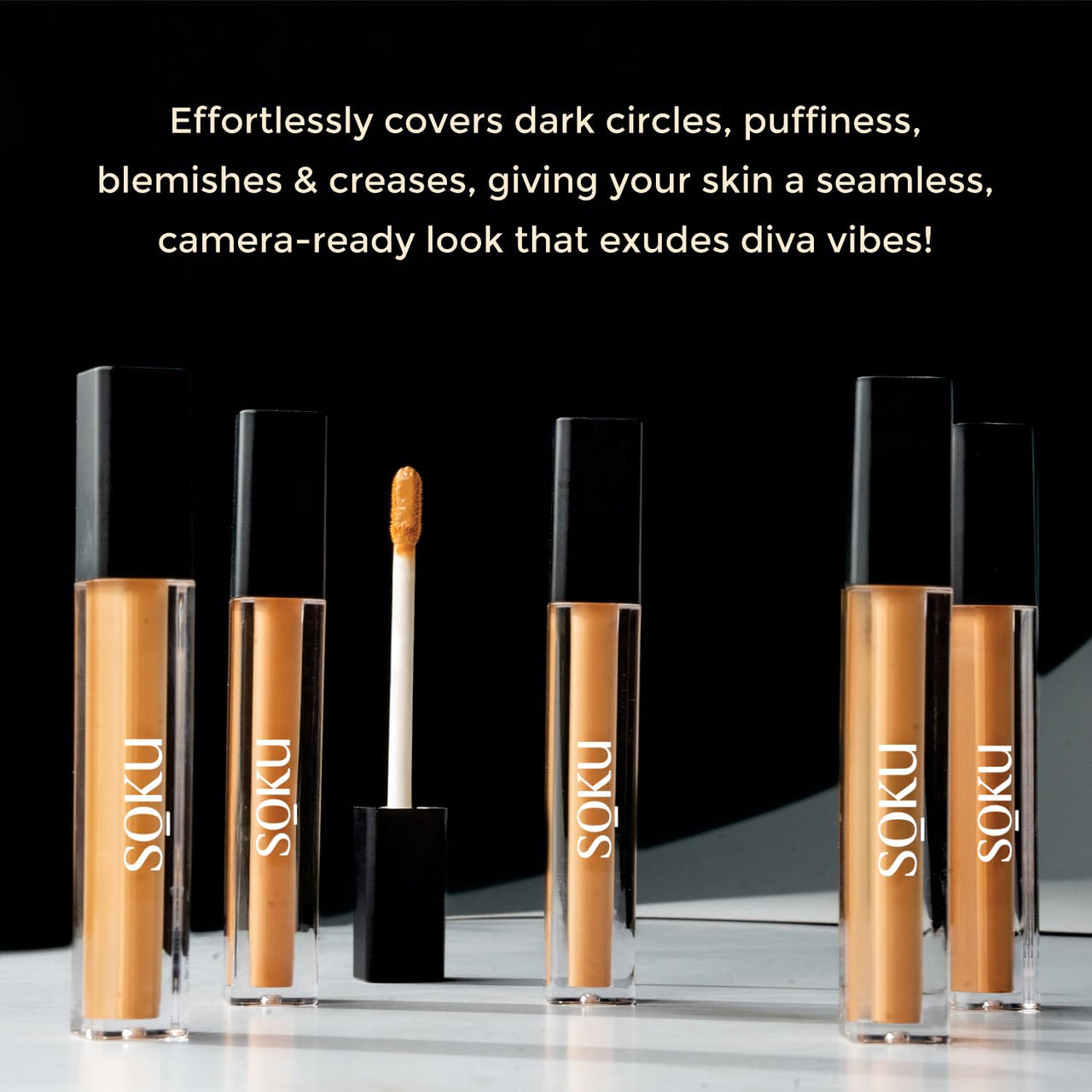 Soku All-Day Flawless Liquid Concealer for Women | Dark Spot Corrector | Concealer for Dark Circles | HD Finish | Long-Lasting | Suitable for All Skin Types & Tones | Shade - Mocha Mist - 3.5ml