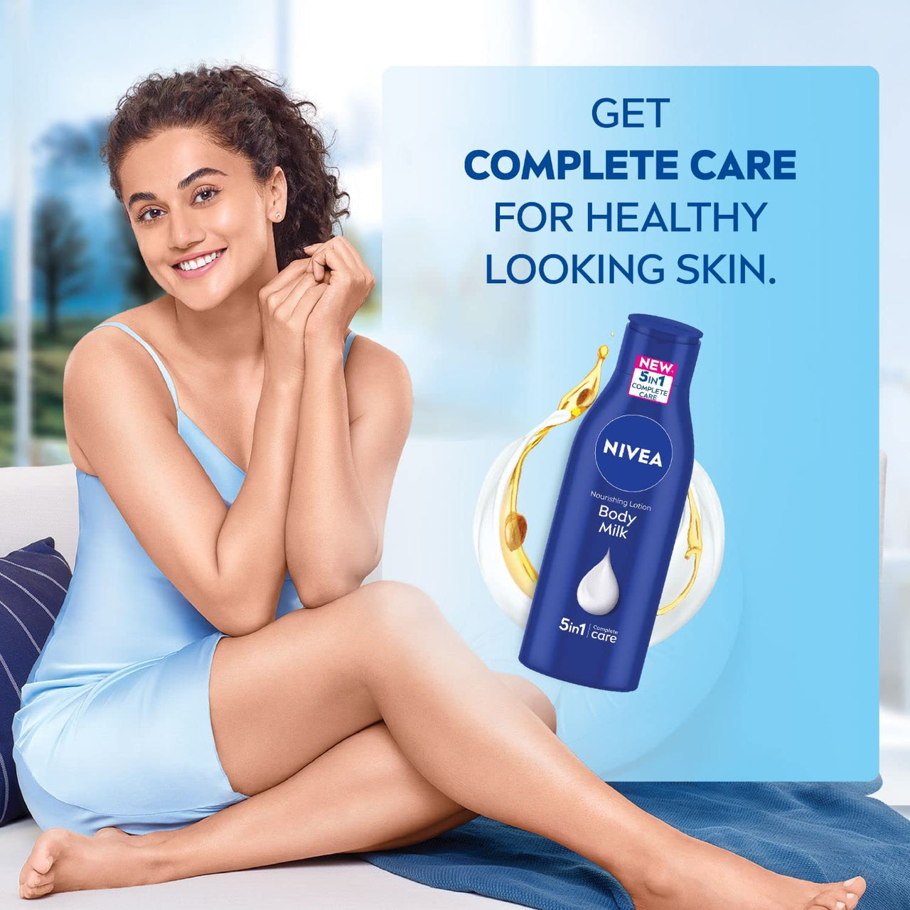 NIVEA Nourishing Body Milk 120ml Body Lotion with Deep Moisture Serum | 48 H Moisturization | With 2X Almond Oil | Smooth and Healthy Looking Skin |For Very Dry Skin (Pack of 2)