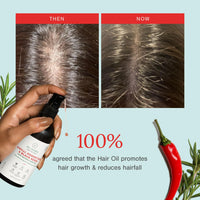 Juicy Chemistry Chilli, Horsetail & Blackseed Hair Growth Oil, 30 ml | Enriched with Rosemary Oil & Kalonji Oil to Control Hair Fall | Clinically Proven Hair Growth Oil with Natural DHT Blockers for Men & Women | For Healthy Hair, Scalp Nourishment & Hair