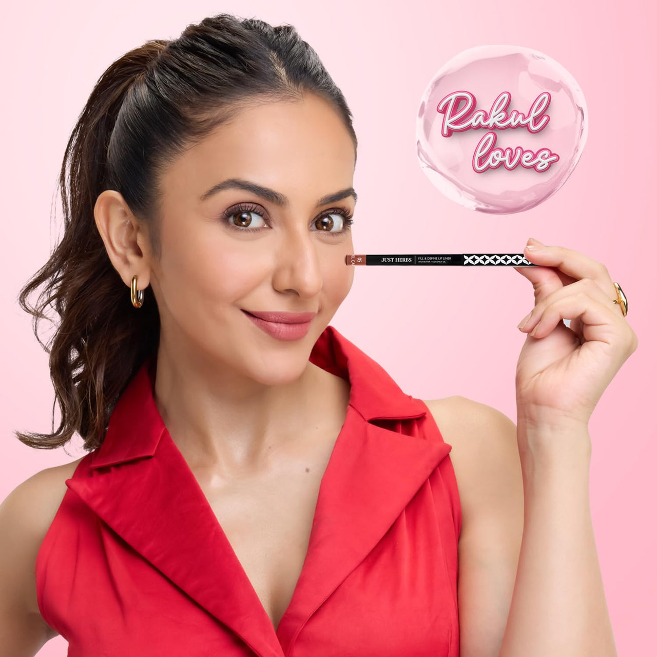 Just Herbs Fill & Define Lip Liner with Shea Butter and Coconut Oil Transfer Proof Long Lasting Creamy Matte Finish Lip Liner (Dirty Rose, 0.3g)