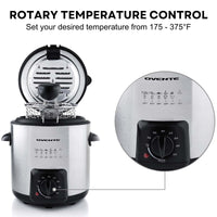 OVENTE 1.5 Liter Electric Deep Fryer FDM1501BR Charcoal and Oil Vapor Replacement Filter Set Pack of 3, White and Black ACPFDM1503, 1.5L