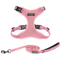 Voyager Step-in Lock Dog Harness w Reflective Dog Leash Combo Set with Neoprene Handle 5ft - Supports Small, Medium and Large Breed Puppies/Cats by Best Pet Supplies - Pink, XS Harness Leash Set (Pink) XS (Chest: 13 - 16