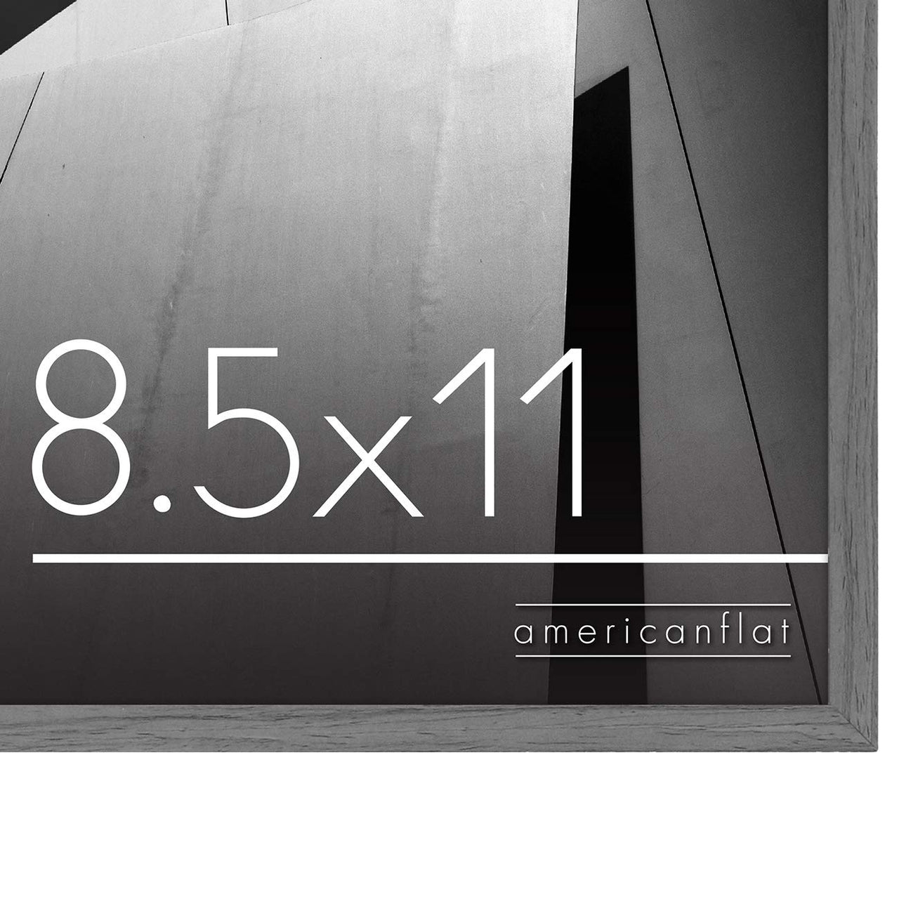 Americanflat 8.5x11 Picture Frame in Grey - Thin Border Photo Frame with Shatter-Resistant Glass, Hanging Hardware, and Built-in Easel for Horizontal or Vertical Display Formats for Wall or Tabletop