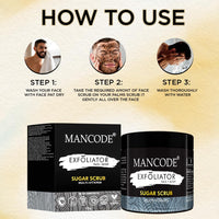 Mancode Multi-Vitamin Sugar Scrub for Face & Body for Tan Removal Exfoliating Detan Scrubs for Glowing Soft & Smooth Skin Removes Tan, Blackheads and Dirt For Men & Women 125gm.