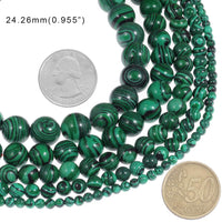Natural Stone Beads 6mm Malachite Gemstone Round Loose Beads Crystal Energy Stone Healing Power for Jewelry Making DIY,1 Strand 15