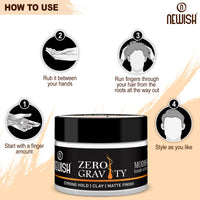 Newish Zero Gravity Hair Wax for Men | 100 gm | Strong Hold, Matte Finish, Long-Lasting | Hair Styling Wax for All Hair Types