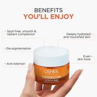 Oshea Herbals Papayaclean Anti Blemish Face Cream For All Skin Types | Hydrates, Removes Dark Spots & Blemishes | with Papaya Extract & Vitamin E - 50 g(Pack of 2)