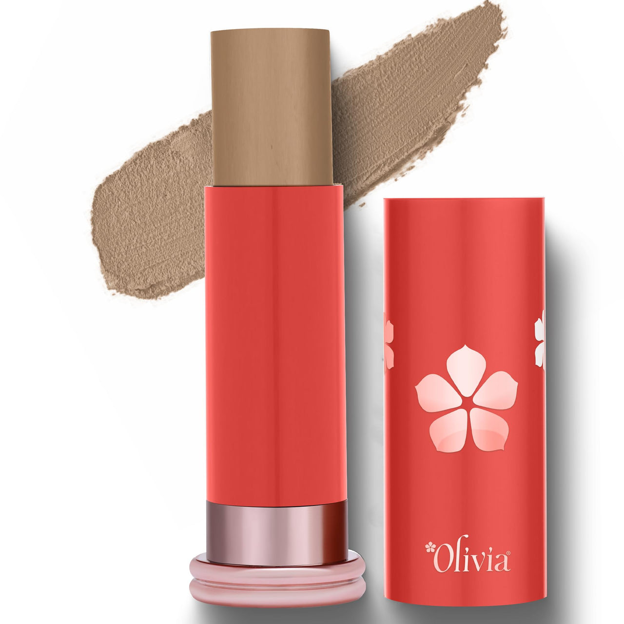 Olivia SkinSync Make Up Stick Foundation With SPF 25 - Lightweight, Full Coverage, Natural Finish, Waterproof & Sweatproof Face Makeup - 15g | Shade 08 Dusted Mocha