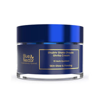Blue Nectar Shata Dhauta Ghrita Face Cream for Women | 100 Times Washed Ghee Lightweight Face Moisturizer for Women | Truly Natural Face Cream for Skin Firming & Glowing Skin (19 Herbs, 50g)