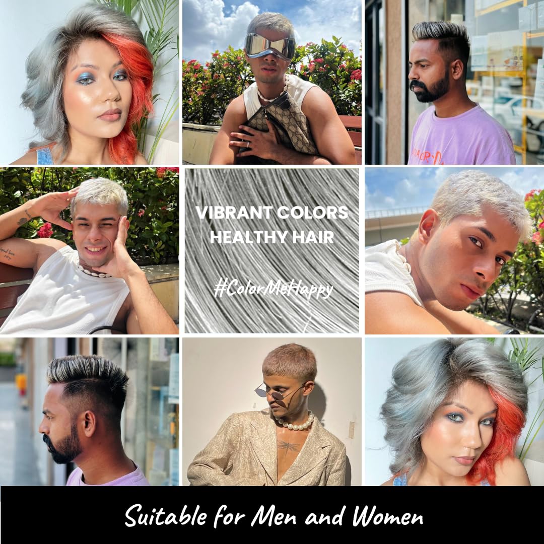 2.Oh! Italian- Steel Grey Hair Color For Women & Men | Ammonia-Free DIY Semi Permanent Hair Color | Enriched with Argan Oil | Lasts upto 5-6 Washes | Pack of 2