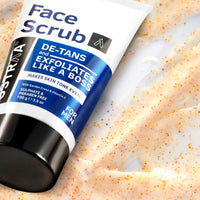 Ustraa Face Scrub -100g - De-Tan Face scrub for men | Exfoliation & Effective Tan Removal with Bigger Walnut Granules, No Sulphate, No Paraben, Made in India