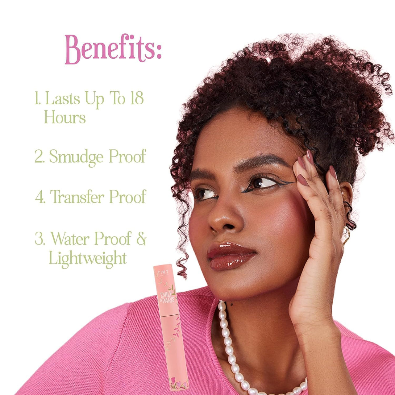 Tint Cosmetics Set of 2 Emily in Paris Liquid Eyeliner, Long-lasting, Matte Black Finish. Waterproof & Lightweight, Smudge-Proof and Transfer-Proof, One-stroke Smooth Application With a Precise Tip (10ml Each)