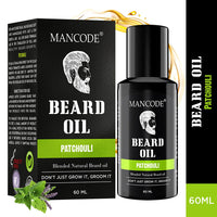 Mancode Beard Growth Oil for Men - 60ml More Beard Growth, With Patchouli Natural Oils including Vitamin E, Nourishment & Strengthening, No Harmful Chemicals