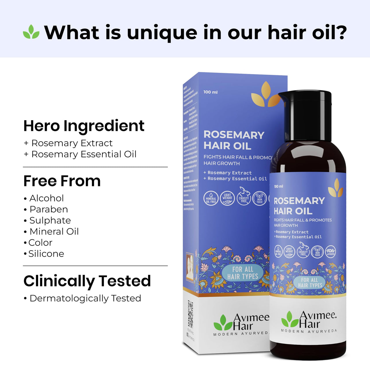 Avimee Herbal Super Saver Combo for Hair Growth & Hair Fall | Rosemary Water (200mL) | Rosemary Oil (100mL)