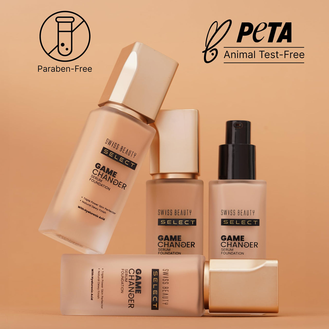 Swiss Beauty Select Game Changer Serum Lightweight Foundation | With Natural and Dewy finish | Shade- Creamy Vanilla, 30gm |