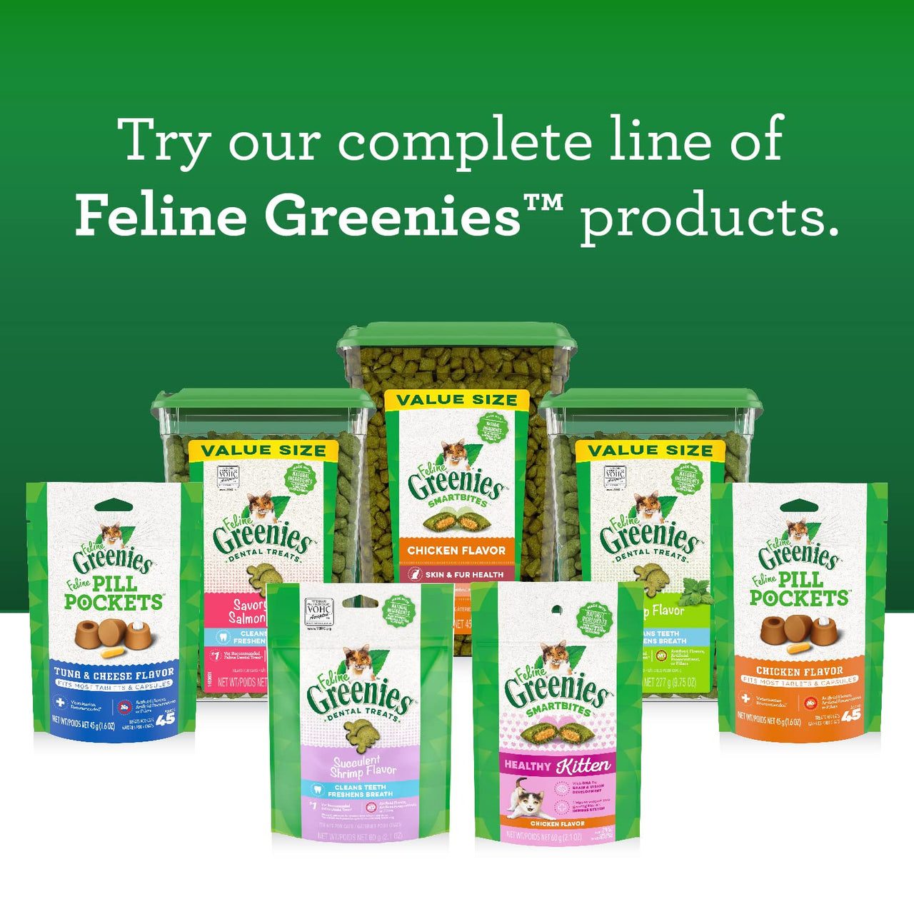 Greenies Feline Adult Natural Dental Care Cat Treats Oven Roasted Chicken Flavor, 21 oz. Tub 1.31 Pound (Pack of 1)