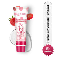 Hilary Rhoda Face & Body Cleansing Scrub Gel | Dead Skin Removing Cleansing Scrub Gel | Gently Exfoliates Skin Cells | Removes Dirt & Oil | 100ml (Strawberry -Shade 04)