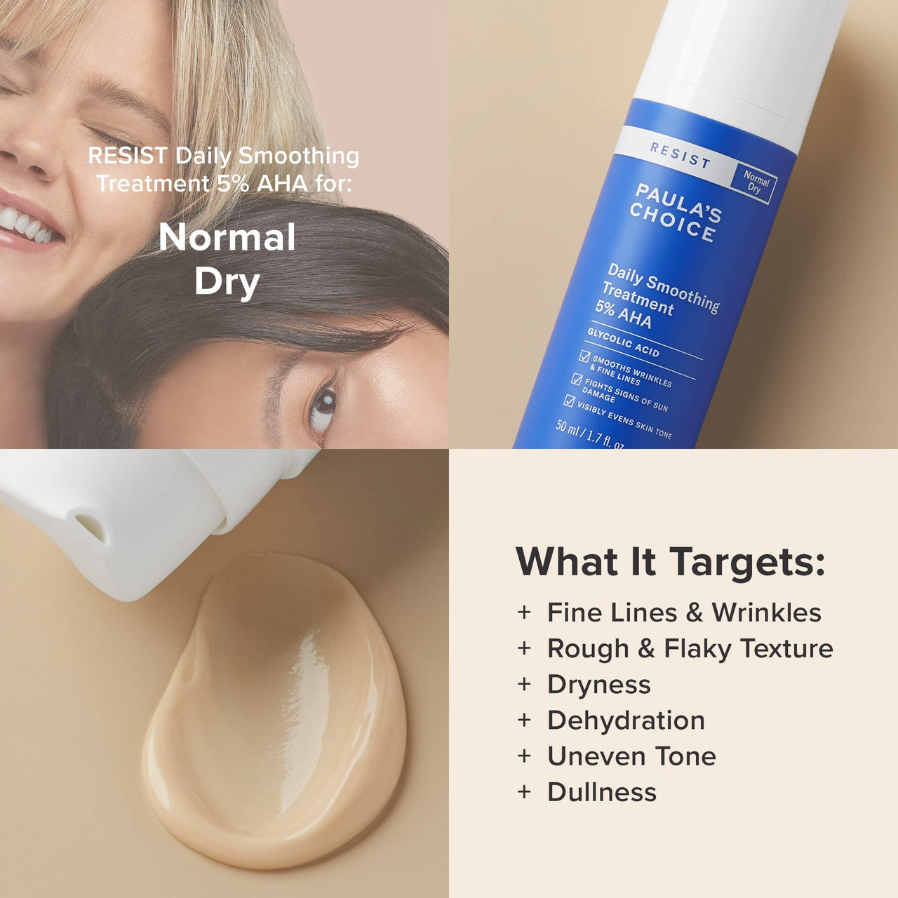 Paula's Choice RESIST Daily Smoothing Treatment 5% AHA with Glycolic Acid & Ceramides, Anti-Aging Lotion Exfoliant for Dry Skin - 50 ml