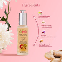 La Pink Ideal Bright Face Serum | 100% Microplastic Free Formula | Glass like skin, Lightening, Evens Skin Tone | White Haldi & Kakadu Plum | For Bright Radiant Skin | All Skin Types | 50ml