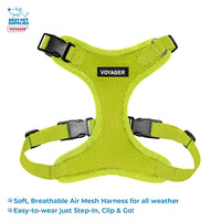 Voyager Step-in Lock Dog Harness w Reflective Dog Leash Combo Set with Neoprene Handle 5ft - Supports Small, Medium and Large Breed Puppies/Cats by Best Pet Supplies - Lime Green, XS Harness Leash Set (Lime Green) XS (Chest: 13 - 16