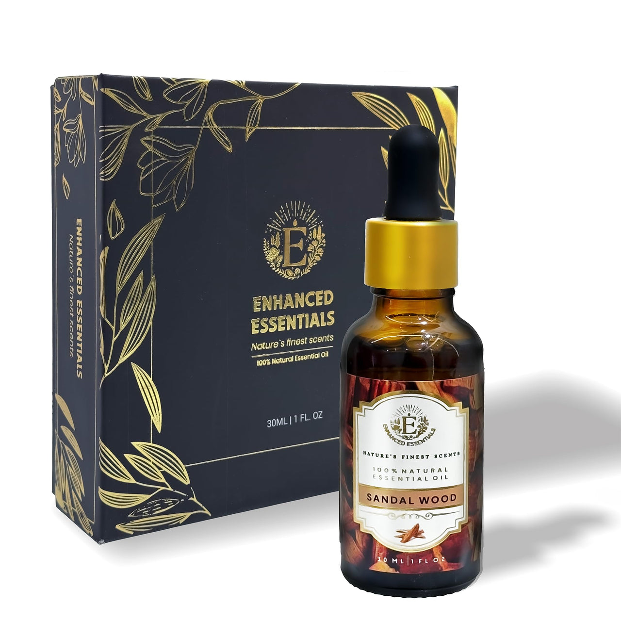 Sandalwood Essential Oil by Enhanced Essentials| Luxurious & Pure Chandan Oil | Calming Aroma for Relaxation, Skin Care, Meditation & Massage | 30 ml