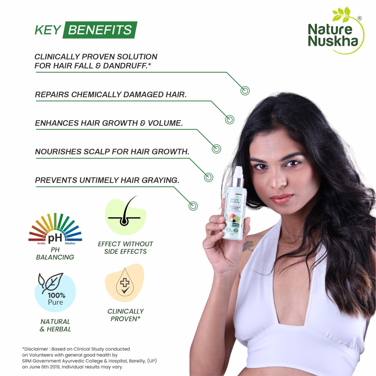 Nature Nuskha Protein Rich Hair Growth Oil with Rosemary, Avacado Oil & Vitamin E | Hair Fall Control, Anti Dandruff & Damaged Hair Repair Formula, Non-Sticky, No Paraben, for Women & Men, 100ml