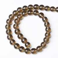 61PCS 6mm Smoky Crystal Quartz Glass Beads Natural Stone Round Loose Beads for Jewelry Making DIY Bracelet Necklace 15 Inch ,Energy Stone Healing Power (6mm, Smoky Quartz Glass)