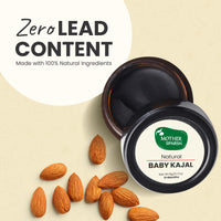 Mother Sparsh 100% Natural Baby Kajal with Zero Lead Content, Irritation Free & Safe for Newborn Babies, with Almond & Pure Cow Ghee, Nourishes & Thicken Baby Eyelashes - 5gm