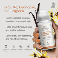 Juicy Chemistry Underarm Roll-On 5% AHA & 2% BHA, 50ml | Vanilla + Witch Hazel, Certified Organic | Controls Body Odour & Brightens Skin | Aluminum Free | For Men & Women