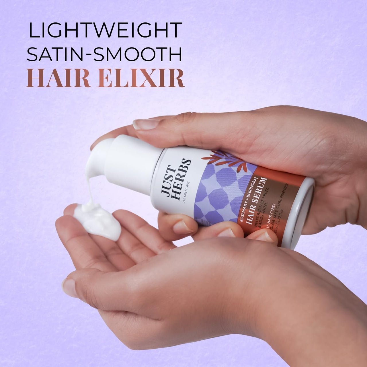 Just Herbs Rosemary Bhringraj Hair Serum for Silky & Smooth Hair | Helps Nourish and Improve Hair health No Harmful Parabens or Silicons 80 ml