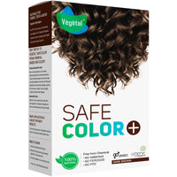 Vegetal Safe Hair Color - Dark Brown 100gm - Certified Organic Chemical and Allergy Free Bio Natural Hair Color with No Ammonia Formula for Men & Women