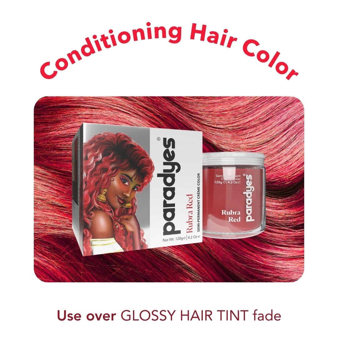 paradyes Top-Up Semi-Permanent Rubra Red Diy Conditioner Based Hair Colour, 120 Gm,All,Unscented,1 Count