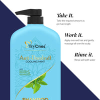 TryOnes Cool Menthol Anti Dandruff Shampoo for Women & Men Fights Dandruff | Soothes Scalp & Revives Hair, 1L