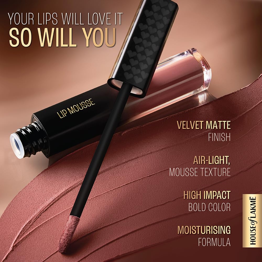 Lakmé Xtraordin-Airy Lip Mousse, Velvet Matte Finish, with air-light texture, for nourished & moisturised lips, Liquid Lipstick, Passion Pink