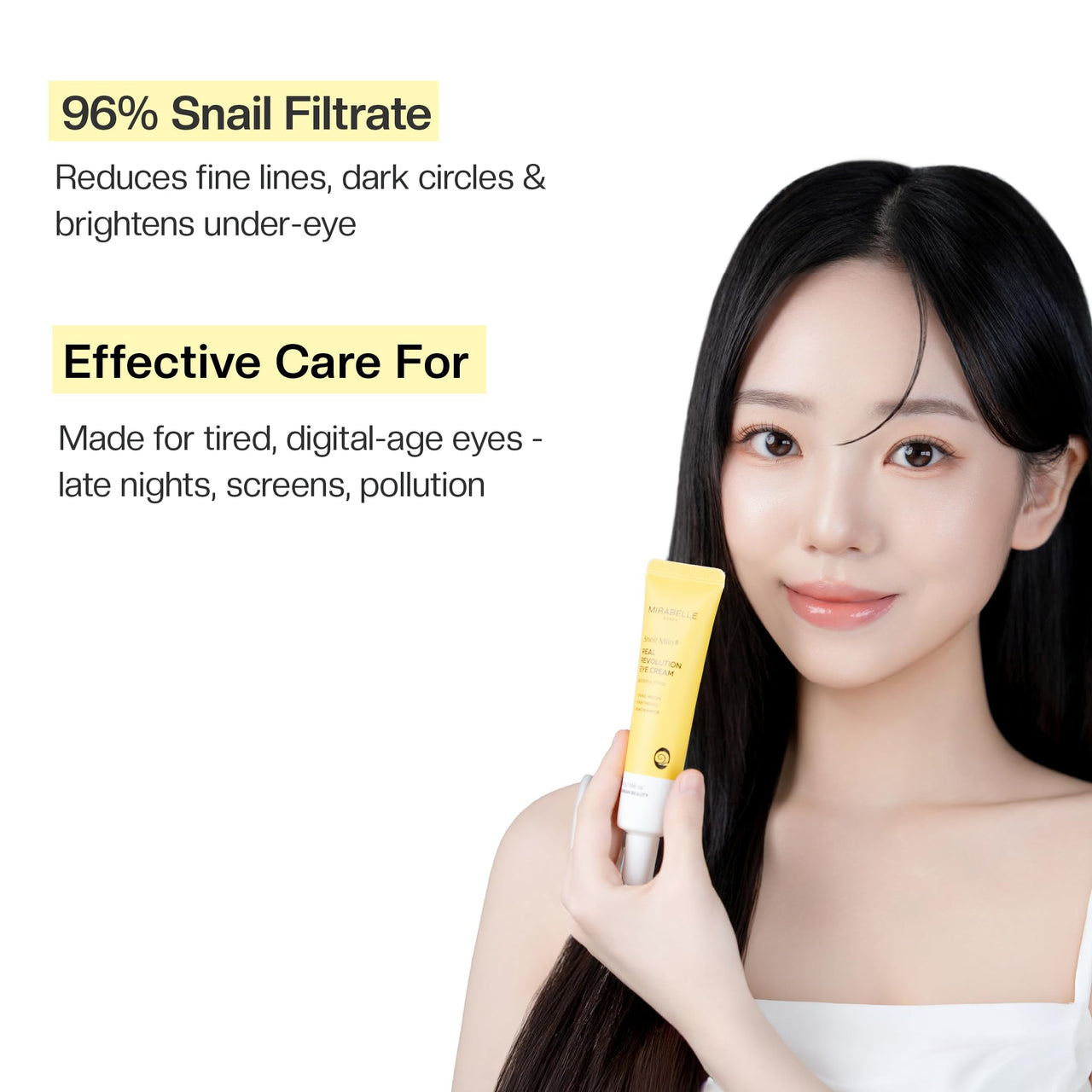 Mirabelle Korea Snail Miin Real Revolution Eye Cream 30g | Reduces Dark Circles, Wrinkles & Fine Lines | Korean Skincare | For Women & Men
