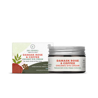 Juicy Chemistry Damask Rose & Coffee Under Eye Cream, 5 g, Caffeine-rich Eye Cream for Dark Circles, Fine Lines & Puffy Under Eyes - Certified Organic Night Eye Cream