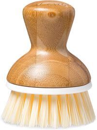 Full Circle, Bubble Up Bamboo Dish Brush, Comfortable Palm Scrubber for Kitchen Dishwashing, White, 1 Count