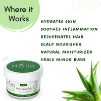 Mystiq Living Pure Aloe Vera Gel Raw (Clear & Transparent) for Skin, Face, Hair, Acne Scars - 220 GM | 100% Pure Natural Alove Vera Gel