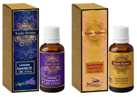 Exotic Aromas Lavender Essential Oil & Sandalwood Essential Oil, Pack of 2