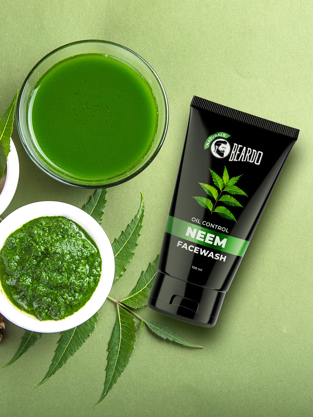 Beardo Purifying Neem Face Wash for Oil Control, 100ml (Pack of 2) | Soothes & Heals | Daily facewash for men | Gentle cleansing for oily-acne-prone skin