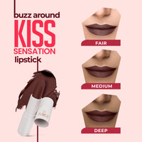 Juice Kiss Sensation Lipstick with Goodness of Bio Retinol, UV Protection & Long lasting Lipstick, Pack of 3 (Merlot - M07, Party Pink - M10, Crème Brulee - M18)