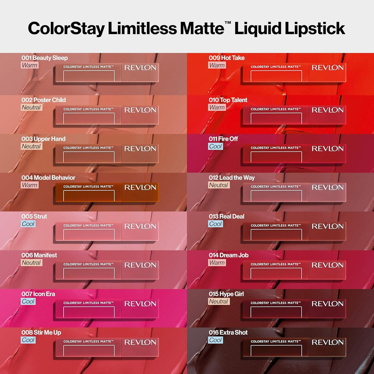 REVLON Colorstay Limitless Matte Liquid Lipstick for woman, Waterproof, Long-Lasting, 100% Vegan, Lightweight, No-Budge Matte, Real Deal - (013)