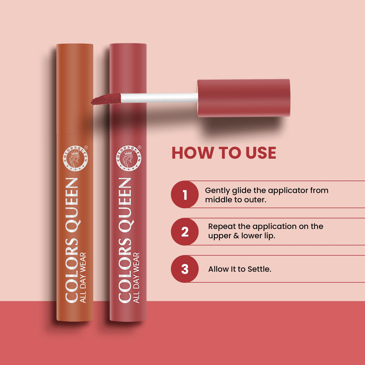 Colors Queen All Day Wear Liquid Lipstick - Nude Frost, 12g | Highly Pigmented, Long Lasting Matte Lipstick | Smooth One Swipe Application, Lightweight & Non Transfer Liquid Lipstick for Women
