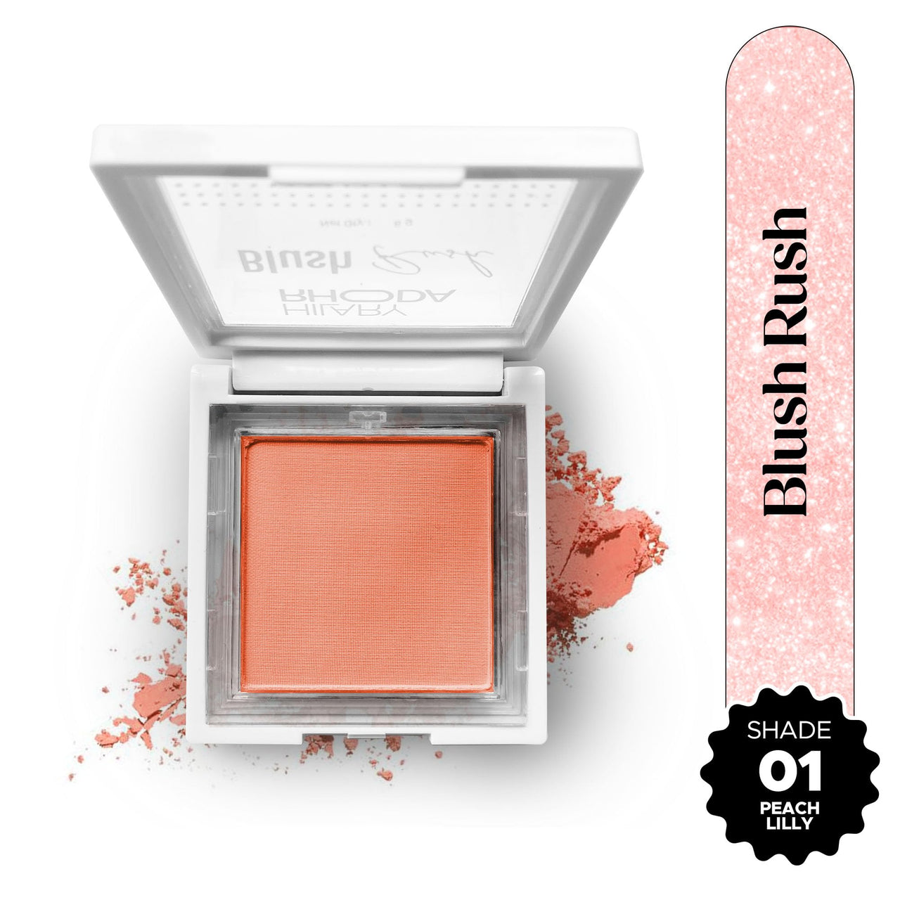 Hilary Rhoda Blush Rush | Highly Pigmented | Silky Smooth Texture | Available in 6 Shades | Matte Finish | Buildable Coverage | Blends Easily & Glides on Smoothly - 6g (Peach Lilly | Shade 01)